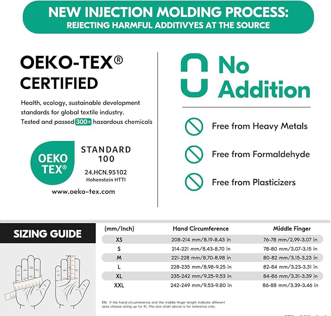 Vgo... Men's Work Gloves,Gardening Gloves,TPE Coated,Waterproof Palms, Anti-Slip,Breathable 3D Knit Back,OEKO-TEX Certified