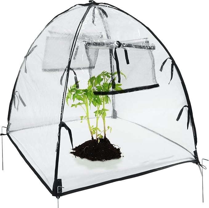 Plant Tent Freeze Protection, Winter Plant Cover Freeze Protection 36" x 36" x 38"Clear Outdoor Garden Frost Cover, Transparent Waterproof Freeze Tent for Outdoors Potted Plants, 1 Pack