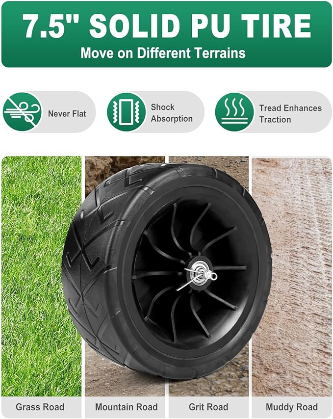 Outvita Garden Hose Reel Cart, Lawn Water Planting Cart with Wheels, Heavy Duty Outdoor Yard Water Planting Truck Holds 300-Feet of 5/8-Inch Hose with Storage Basket for Patio Farm(Black)