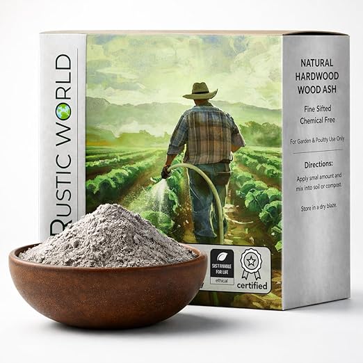 Natural Wood Ash Fertilizer for Plants – Organic Soil Amendment for Garden Lawn Compost Indoor Outdoor Plants Potassium Rich Plant Nutrients