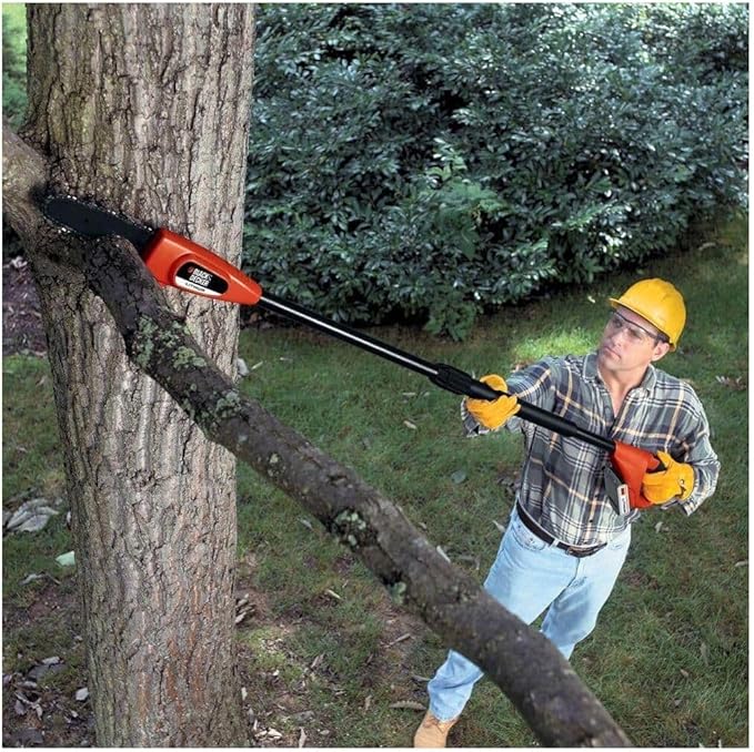 BLACK+DECKER 20V MAX Cordless Pole Saw Kit with Battery and Charger Included, 14-Inch Battery Pole Saw, Includes Oil Bottle, Wrench and Blade Guard (LPP120)