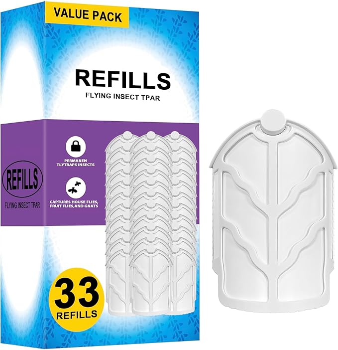 33 Pack Flying Insect Trap Refills Compatible with Flying Insect Trap M364 M364A and Max, Safe with Kids & Pets