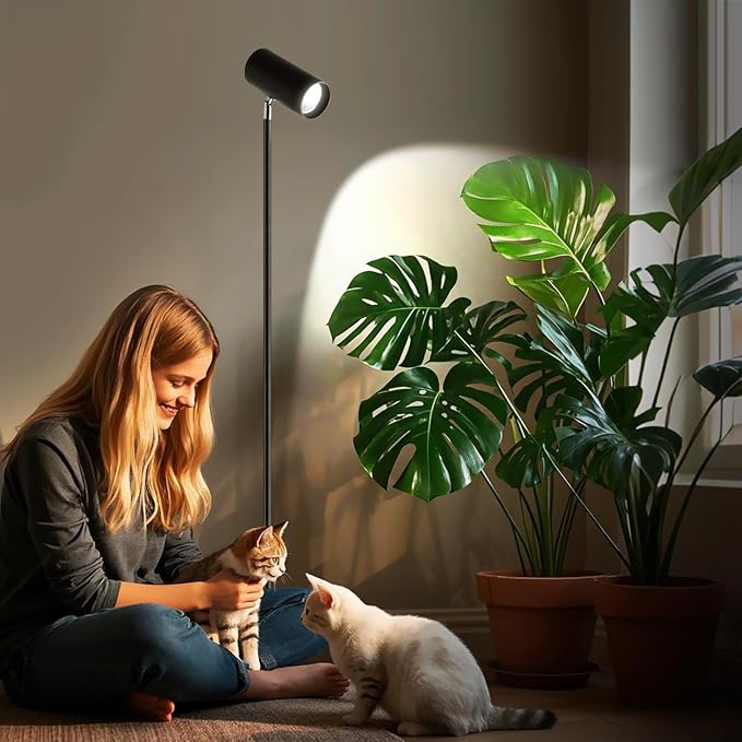 30W Full Spectrum Grow Light, 5000LM High-CRI COB LED Floor Lamp with 6/8/12H Timer, Adjustable Height (28"-83") & Angle, Grow Lights for Indoor Plants, Succulents & Flowers (daylight 6000K)