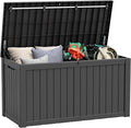 Oudoor Storage Deck Boxes Waterproof, Waterproof and UV Resistant Outdoor Storage Box Lockable Lid for Delivery Box, Indoor, Garden Tools, Pool Supplies, Patio (Black, 180 Gallon)