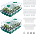 HIRALIY 80 Cell Seed Starter Tray Kits, Reusable Plant Germination Trays, Easy Transplanting, with Humidity Domes and Bases, for Starting Vegetable, Flower & Herb Seeds, Indoor Gardening, Greenhouse