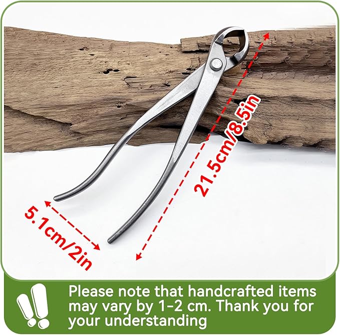Bonsai Cutters, 8.5inch Concave Bonsai Cutters and Knob Cutters Stainless Steel Tree Branch Cutter Concave Cutter Bonsai Tools for Bonsai and Gardening Pruning
