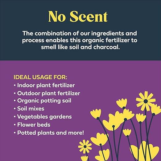 Organic Fertilizer Biochar Activated with Chicken Manure Indoor Outdoor Plant Food, Kid and Pet Safe, No Odor for Soil, Flowers, Potted Plants, Raised Beds, Vegetable Garden, Compost, 4 oz