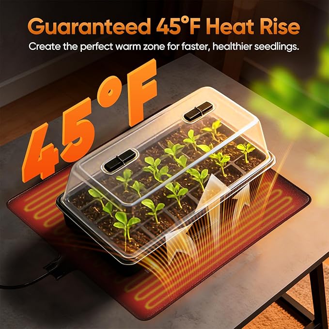Waterproof Heating pad Plant Heating pad 8.0x8.0Inch 12W Under Tank Terrarium Heating Mat, Reptile Heat Mat, Reptile Heating Pad for Turtle, Lizard, Hermit Crab, Frog, Snake ﻿﻿