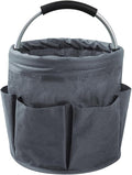 Klmnop Garden Tool Bag, Foldable Gardening Bags for Tools, Garden Tool Organizer with 6 Pockets, Garden Tote Bag for Indoor and Outdoor Use(Grey)