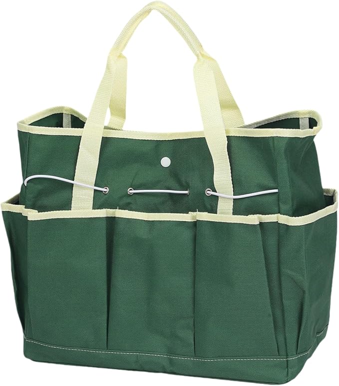 BLIRITEL Garden Tool Organizer,Waterproof Garden Tool Tote Bag with 8 Side Pockets,Outdoor Gardening Tool Storage Bag and Home Organizer for Gardener,Pottery,Electrician and Repairman