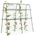Tall Garden Arch Trellis for Climbing Plants Outdoor, 5 ft Tall Polyethylene-Coated Stainless Steel Garden Arch for Climbing Vine Vegetable/Fruit/Flower, Cucumber Trellis for Raised Bed, Black