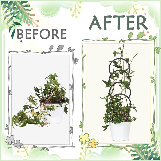 4 Pcs Trellises for Climbing Plants Indoor Metal Climbing Plant Support Metal Plant Trellis for Pots Garden Trellis for Climbing Plants for Plant Lovers (Style 2)