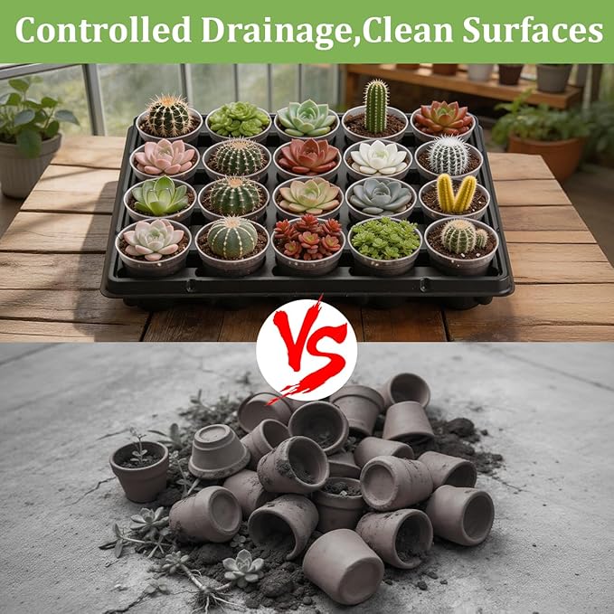 3 Inch Clear Nursery Pots 100 Pcs with 5 Pcs 20 Cell Potting Trays, 5 Sets Seed Starting Kit for Seedlings Cuttings Indoor Growing, Sturdy Transparent Plant Pot Carrying Tray Germination Set