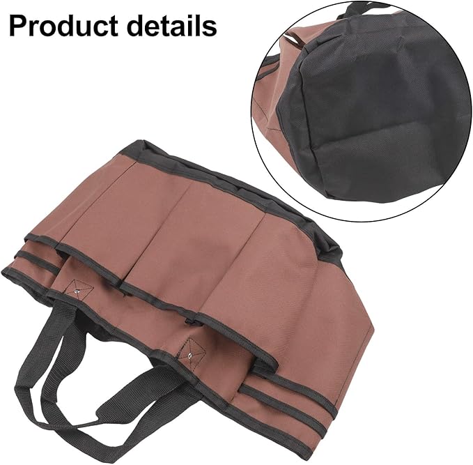Garden Tool Storage Bag 14 x 10.9 x 9.4 in Coffee Color, Portable 600D Oxford Organizer for Outdoor Yard Gardening accessesories(Coffee color)