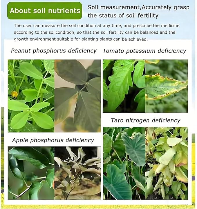 High Accuracy Digital Sensitive Soil Fertility Test,7 in 1 Soil Tester, Nitrogen,Phosphorus,Potassium Npk Tester,Ph Moisture, Nutrient Conductivity, Ec Meter
