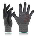 DEX FIT Nitrile Work Gloves FN330, 12 Pairs, 3D-Comfort Stretchy Fit, Firm Grip, Thin & Lightweight, Touch-Screen Compatible, Durable, Breathable & Cool, Machine Washable; Black Grey M (8)