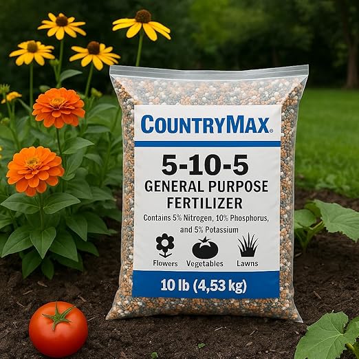 5-10-5 All-Purpose Fertilizer | Balanced Nutrient Blend for Flowers, Vegetables, Lawns & Shrubs | Promotes Strong Roots, Vibrant Blooms & Healthy Growth | Easy Application Granules (10 Pounds)