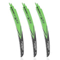 WORKPRO 12" Japanese Teeth Wood Pruning Reciprocating Saw Blades Set, Arc Cutting Edge 6TPI Pruning Saw Blades for Tree Pruning, Wood Cutting, Durable & Sharp, 3 Pack