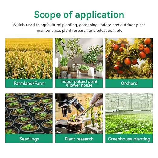 Soil Tester 6-in-1 Soil Moisture Meter Sunlight/Moisture/Fertility/PH/Environment Temperature/Environment Humidity,Backlight LCD Display for Gardener,Lawn, Farming,Plant Care,Potting Soil Growing