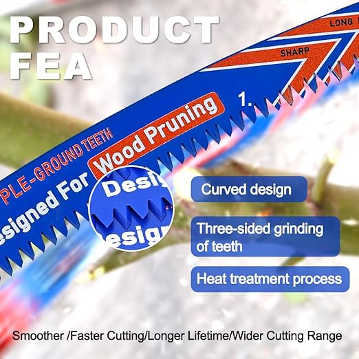 Japanese Teeth Reciprocating Saw Blades 9" 4PCS - Curved Edge Wood Pruning Saw Blades 6TPI for Tree Trimming,Wood Cutting,Cr-V Sabre Saw Pruning Blade