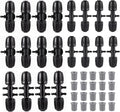 40 Pcs Barbed Tee 1/2 Inch to 1/4 Inch Drip Irrigation Fittings Kit for (1/2'' ID x 0.60''-0.63'' OD) 16mm Irrigation Tubing Anti-Drop Barbed Connectors 8 Tee,8 Four-way,4 Six- way,20 End Caps