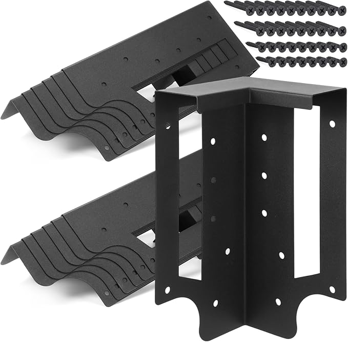 12 Pack Raised Garden Bed Corner Brackets with Securing Lip Fits Lumber up to 2" x 12" Metal Garden Corner Bracket for Wood Frame Bed 4.7" L x 2" W x 10.5" H