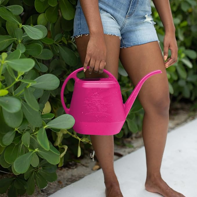 Bloem Aqua Rite 1.1 Gallon (144 Fl Oz) Fuschia Resin Watering Can for Indoor and Outdoor Use