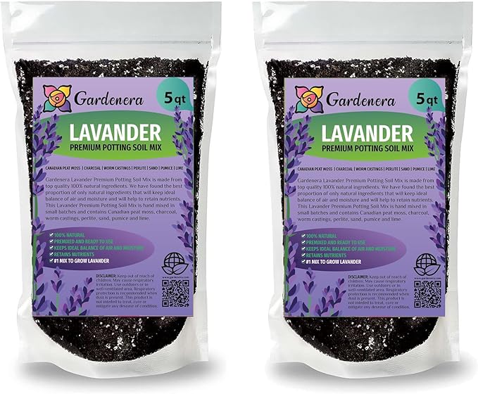 Gardenera Lavender Planting Soil - Nurture Your Plants with a Premium Potting Mix - 10 QUARTS