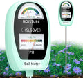 HSLGOVE Soil Test Kit, 2-in-1 Soil Moisture Meter/Soil PH Meter, Dual Screen Soil Tester, Soil Moisture Meter for Plants Watering/Gardening for Lawn,Farm Indoor&Outdoor Use-Mint Green
