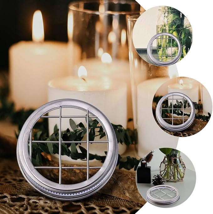 BESPORTBLE Sprouting Jar Lid Floral Insert Wide Mouth Mason Jar Lid Seed Sprouting Flower Arrangement Kitchen Canning Accessory