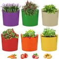 6 Pack 15 Gallon Grow Bags, Colorful Fabric Plant Pots with Handles, Garden 10 Gal Fabric Grow Pots, Vegetable Plant Growing Bags for Garden (15 Gallon)