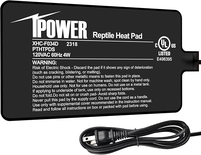 iPower 4X7 Inch Reptile Heating Pad and Digital Heat Mat Thermostat, Terrarium Heat Mat for Amphibious Pets