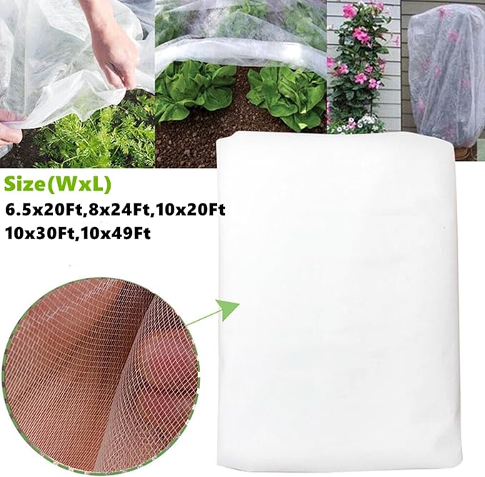 Garden Netting Plants Cover Bird Netting Fruits Tree Vegetable Mesh Netting Greenhouse Row Nets Raised Bed Netting (10 x 30FT)