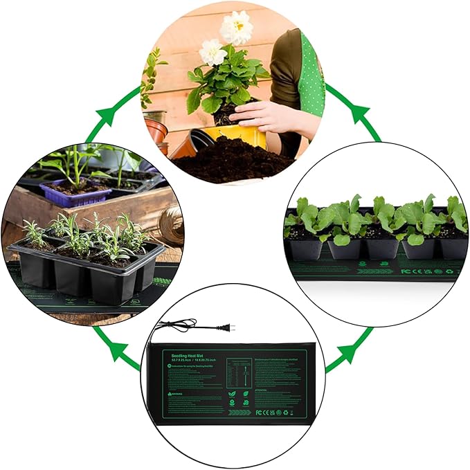 Seedling Heat mat | 2 Pack | Durable Waterproof | Heat Mats for Seed Starting,Seed Germination Heating Mat 10 x 20.75 Inch