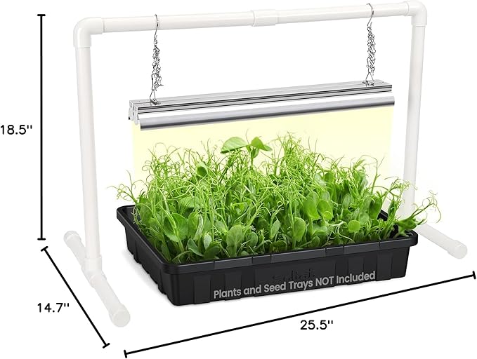 SOLIGT Grow Lights for Seed Starting, 2FT LED Full Spectrum Seedling Grow Lights with 4 Brightness & 8/12/18H On Timer, Adjustable Height Stand for Indoor Plants, Seedlings, Herbs & Vegetables