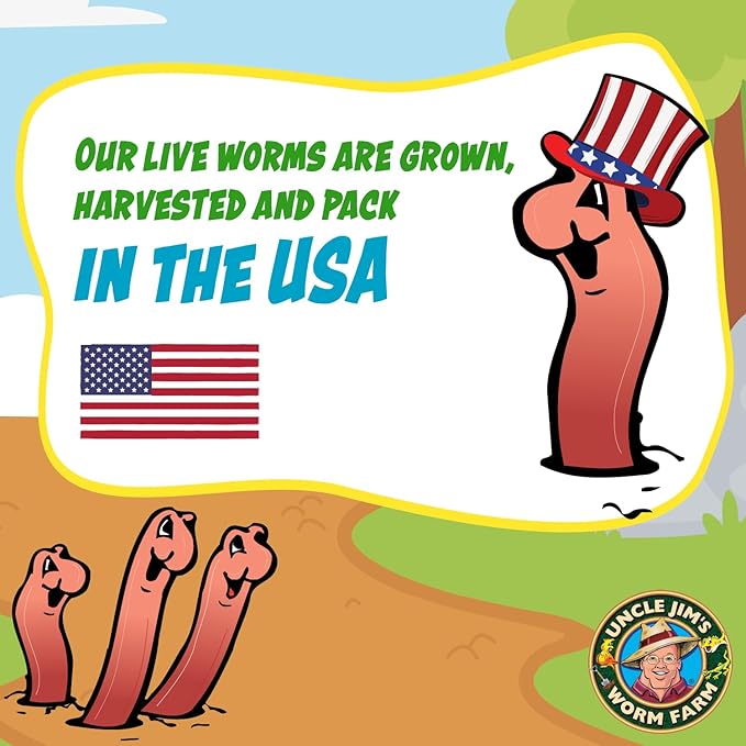 Uncle Jim's Worm Farm European Nightcrawlers Composting and Fishing Worms 1 Lb Pack