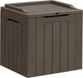 Greesum 31 Gallon Resin Deck Box All Weather Outdoor Storage Boxes for Patio Furniture Set,Outdoor Toys,Garden Tools,Brown