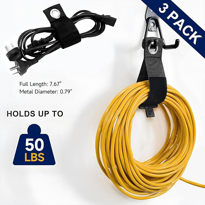 Garage Hooks Heavy Duty, 17 Pack Garage Storage Hooks with Coating Anti-Slip, Wall Mount Utility Large Garage Hooks for Hanging Garden Tools, Ladder,Broom,Hose