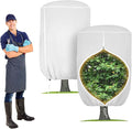 2 Pack Rounded Top Plant Covers Freeze Protection for Winter, Plant Covers for Winter, 40" X 47" Tree Frost Protection Blankets Outdoor With Zipper/Drawstring, for Shrub Bush Fruit Tree Potte(White)