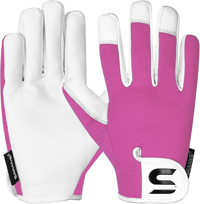 SAWANS Leather Gardening Gloves Ladies and Mens Thorn Proof Garden Gloves for Women Men Gardening Durable Work Gloves