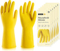 10 Pairs Rubber Cleaning Gloves, Reusable Household Dishwashing Gloves for Women Men, Kitchen and Bathroom Cleaning, Gardening, Pet Care, Extra Thickness, 20 Mil, 13", Heavy Duty, Non-Slip, XL