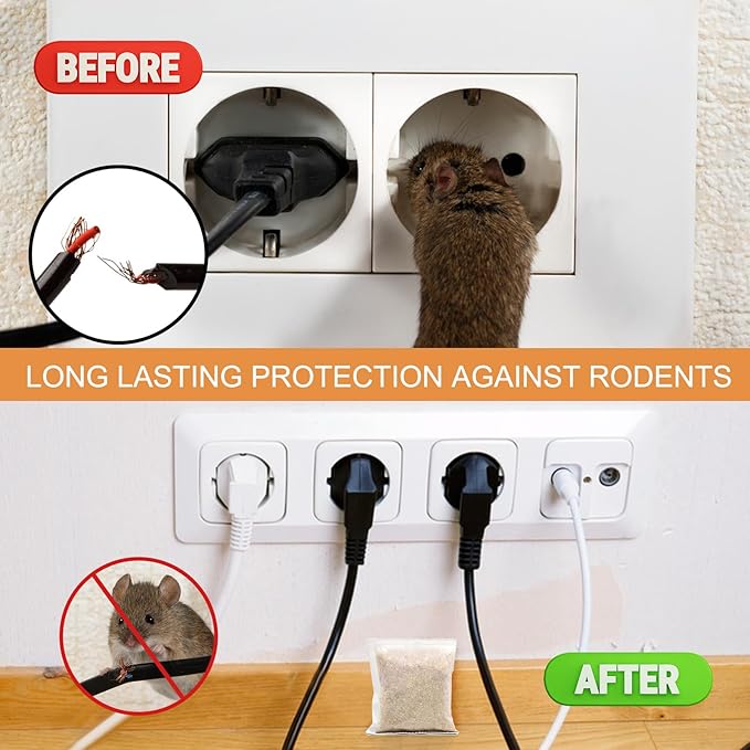 Mouse Repellent Pouches,24 Pack Rodent Repellent,Nature Peppermint Oil - Keep Mice Out of Car, Garage & House, Safe for Humans and Pets