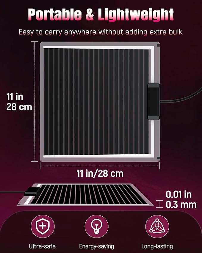 Pawfly 28 W Reptile Heat Pad 11 x 11 Inch Reptile Heating Pad Under Tank Terrarium Safe Fast Heating Mat Heat Mat for Turtles Frogs Snakes Lizards Geckos Hermit Crabs Spiders & Other Reptiles