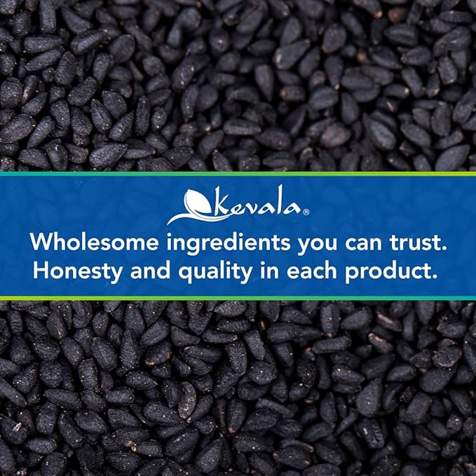 Kevala Organic Raw Black Cumin Seeds (Nigella Sativa) - Gluten Free Seasoning for Salads, Vegan Option for a Variety of Diets, For Healthy Cooking in Restaurants, Kitchen Staple, 1lb, 16 oz
