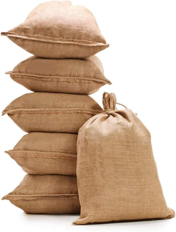 KEILEOHO 8 Pack 40 X 24 Inch Large Burlap Bags, Large Burlap Sacks for Gardening, Planting Growing Bag, Potato Bags