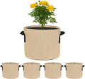 M METERXITY 5-Pack Plant Grow Bags 3 Gallon Grow Bags 300G Thickened Fabric Pots with Durable Handles Plant Garden Grow Pots for Fruits/Vegetables/Flowers/Plants [Khaki]