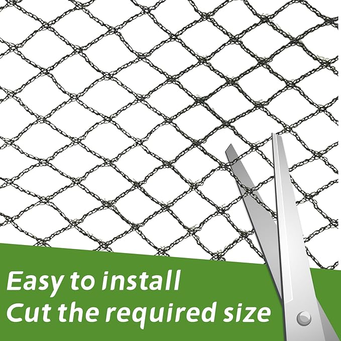 Heavy Duty Bird Netting Mesh - 7.5FT*65FT Lightweight 0.6” Mesh Breathable Pest Protection for Vegetable Garden Raised Beds Potted Plants Organic Gardens Easy to Install