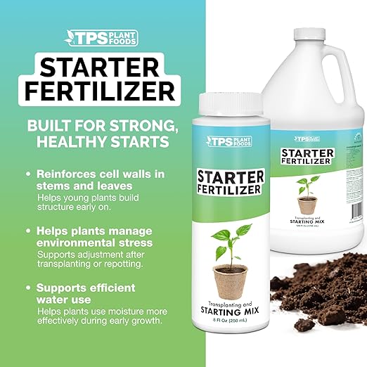 Starter Fertilizer – Liquid Plant Food for Seedlings, Starts & Transplants, Supports Strong Roots & Healthy Growth, 32 oz