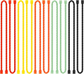 Gesipor 10 PCS 18-Inch Silicone Cable Ties - Reusable Rubber Twist Ties Bendable Cable Ties for Bundling and Holding, All Purpose Cord Tie for Indoor and Outdoor(5 Colors)