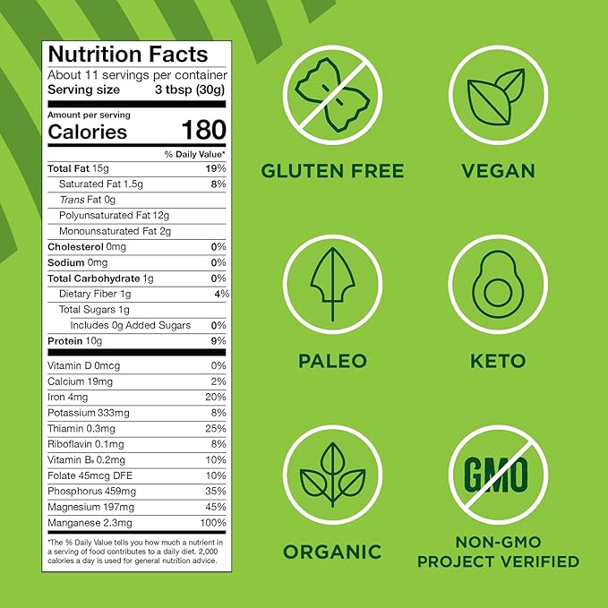 Manitoba Harvest Organic Hemp Hearts, 12oz, 10g Plant Based Protein and 12g Omega 3 & 6 per Srv, Smoothies, yogurt & salad, Non-GMO, Vegan, Keto, Paleo, Gluten Free